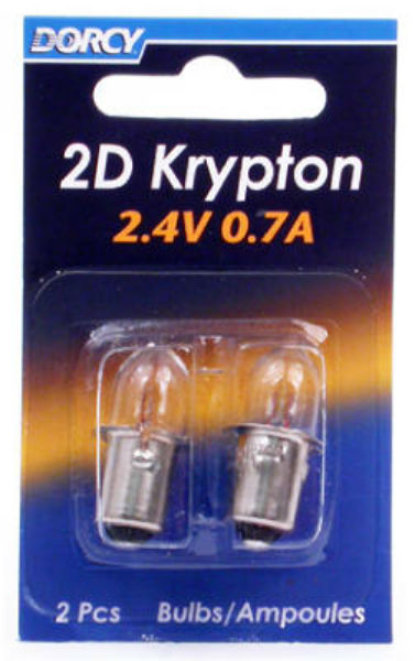 Dorcy® 41-1660 2D Krypton Bayonet Base Replacement Bulb, 2.4V, 0.7A, 2-Pack