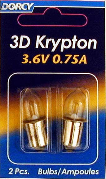 Dorcy® 41-1661 3D Krypton Bayonet Base Replacement Bulbs, 3.6V, 0.75A, 2-Pack