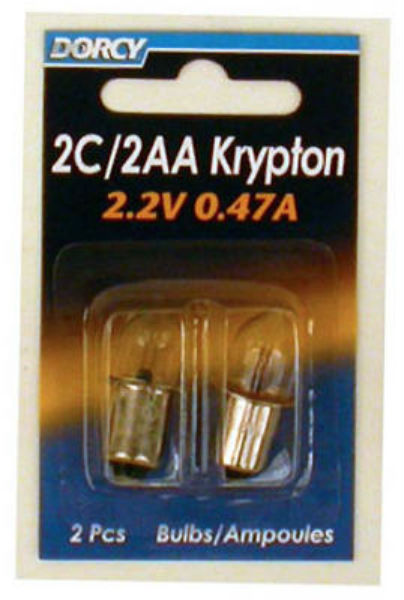 Dorcy® 41-1662 2C/2AA Krypton Bayonet Base Replacement Bulb, 2.2V, 0.47A, 2-Pack