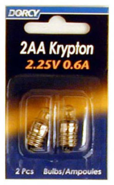 Dorcy® 41-1664 2AA Krypton Screw Base Replacement Bulbs, 2.25V, 0.6A, 2-Pack