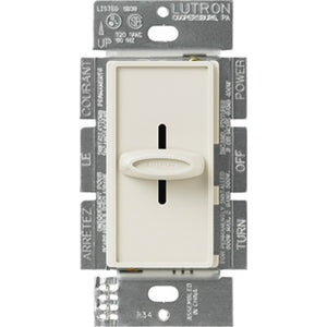 Lutron S-600H-LA Skylark Single Pole Slide-to-off Dimmer, 600W, Light Almond