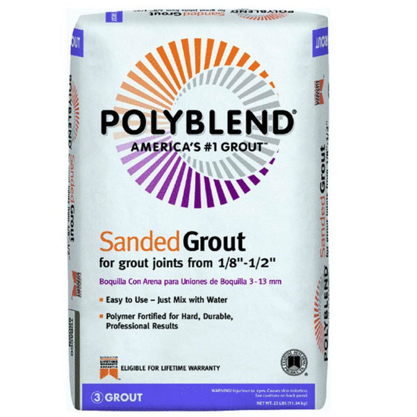Polyblend® PBG12225 Sanded Tile Grout, #122 Linen, 25 Lbs