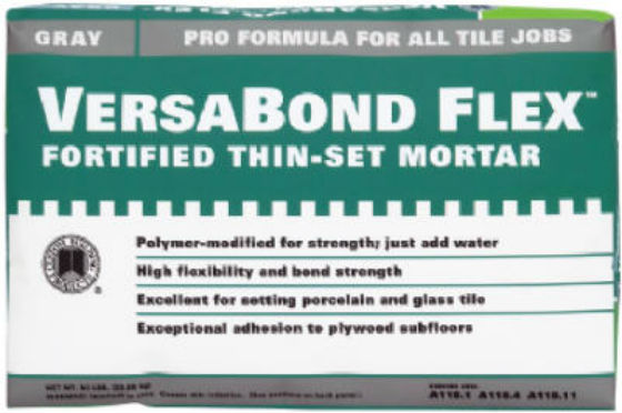 Versabond Custom® VBFG50 VersaBond Flex® Fortified Thin-Set Mortar, 50 Lb, Gray ...
