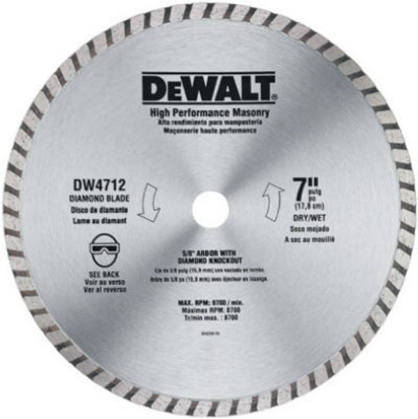 DeWalt® DW4712B High Performance Diamond Masonry Blade, 7"