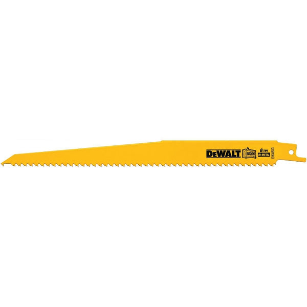 DeWalt® DW4803B25 Taper Back Bi-Metal Reciprocating Saw Blade, 6 TPI, 9"