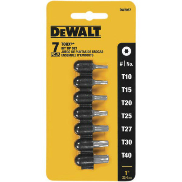 DeWalt® DW2067 Torx® Screwdriver Bit Tip Set, 7-Piece