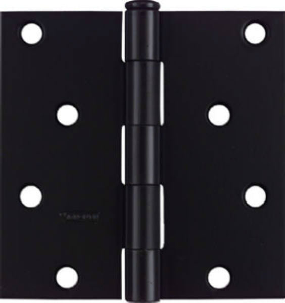 National Hardware® N241-208 Square Corner Door Hinge, 4" x 4", Black