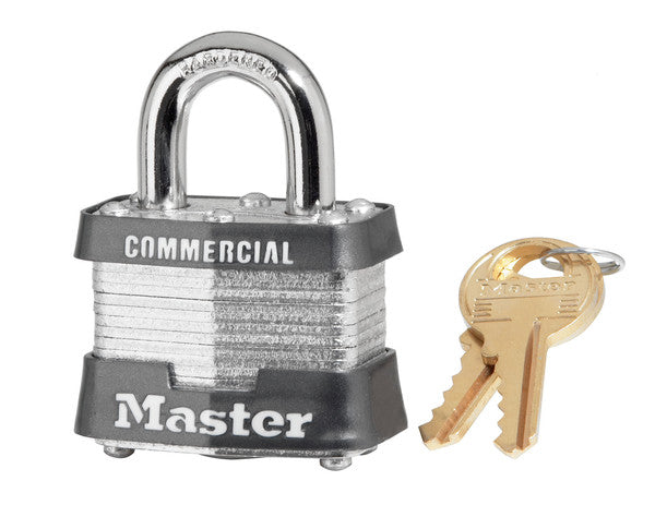 Master Lock 3 Keyed Different Laminated Steel Padlock, 1-9/16"