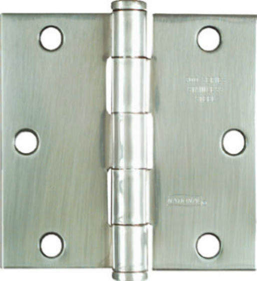 National Hardware® N225-920 Square Corner Door Hinge, 3-1/2", Stainless Steel