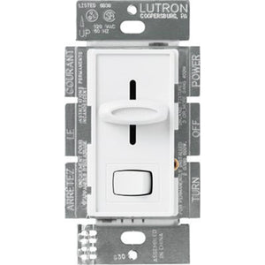 Lutron® S-600PH-WH Skylark® Single Pole Slide Dimmer, 600W, White