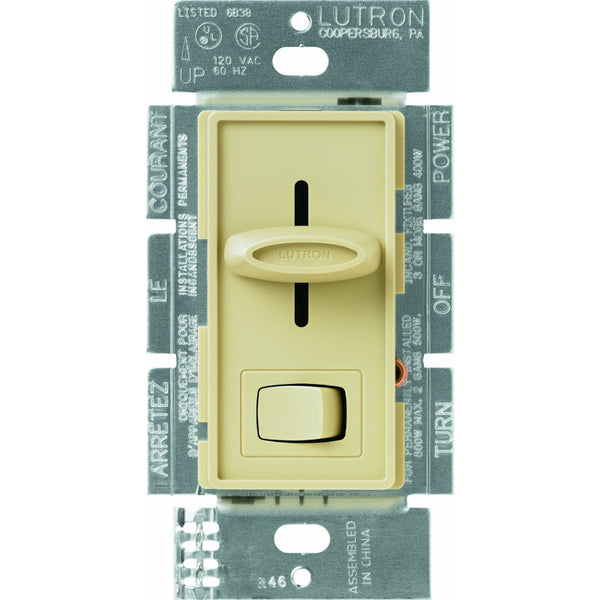 Lutron® S-600PH-IV Skylark® Single Pole Slide Dimmer, 600W, Ivory