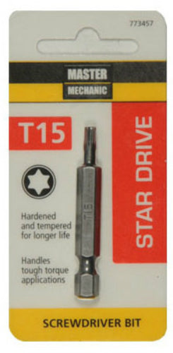 Master Mechanic 773457 Torx 15 Screwdriver Bit, 2"