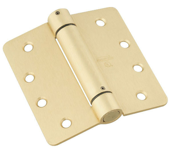 National Hardware® N185-207 Spring Hinge, 4" x 4", Brass