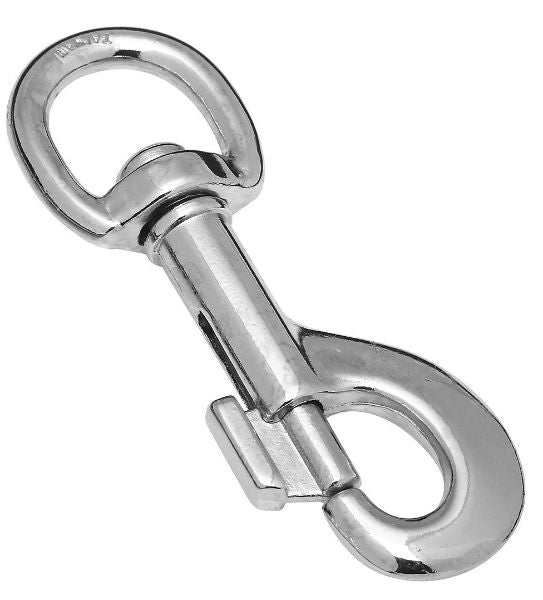 National Hardware® N222-588 Round Swivel Eye Bolt Snap, 1/2" x 3", Nickel