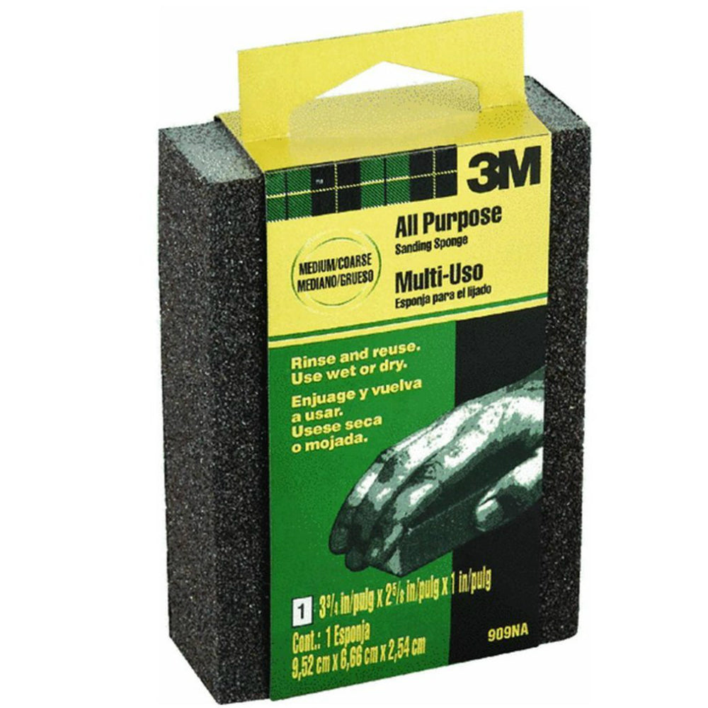 3M 909NA Flexible Multi-Purpose Sanding Sponge, Medium/Coarse Grit