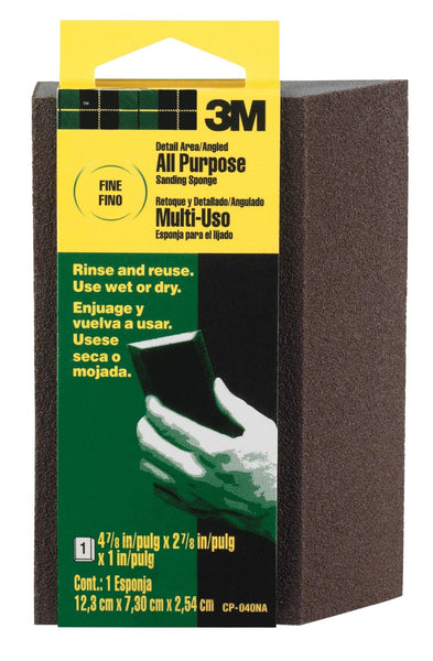 3M CP-040 Detail Area/Angled All-Purpose Sanding Sponge, Fine Grit