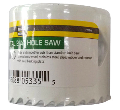 Master Mechanic 777273 Bi-Metal Hole Saw, 2-1/2" Arbor