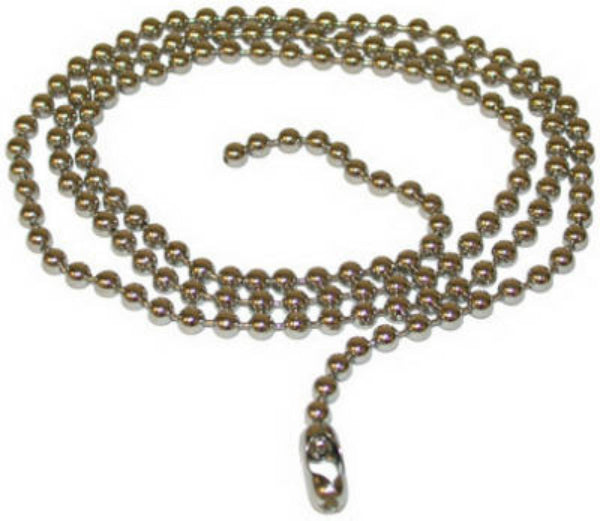Jandorf 94993 Beaded Chain with Connector, 3', #6, Solid Brass