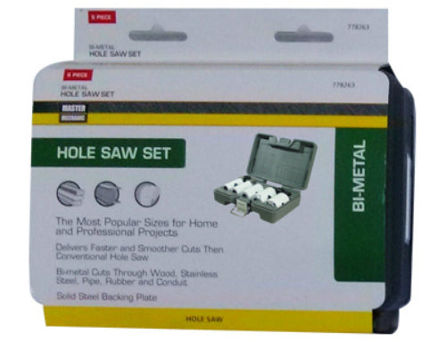 Master Mechanic 778263 Bi-Metal Hole Saw Set, 6-Piece