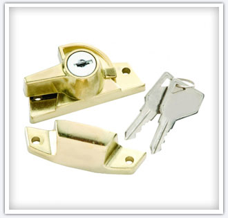 First Watch Security 1400 Keyed Window Sash Lock, Polished Brass