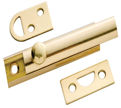 First Watch Security 1849 Solid Brass Surface Bolt, 3''