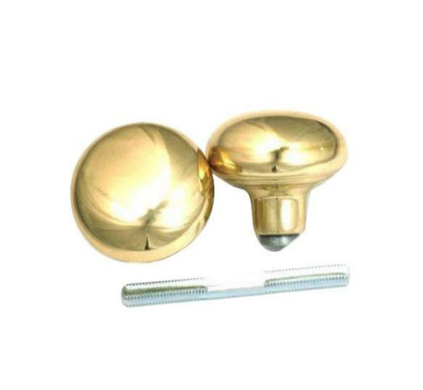 First Watch Security 1130 Solid Brass Door Knob Set With Spindle, 2-Count