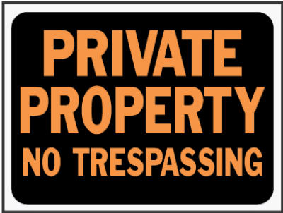 Hy-Ko 3025 Private Property No Trespassing Sign, 9" x 12", Orange & Black