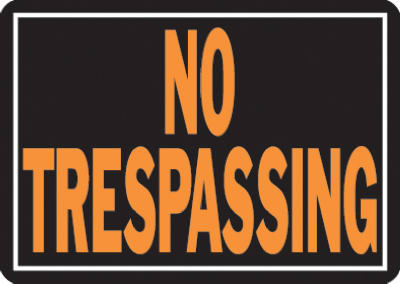 Hy-Ko 804 "No Trespassing" Aluminum Sign, Hy-Glo Orange & Black, 10" x 14"