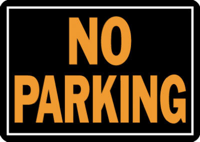 Hy-Ko 805 No Parking Aluminum Sign, 10" x 14", Orange & Black