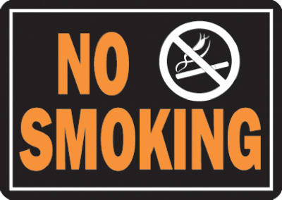 Hy-Ko 811 No Smoking Aluminum Sign, 10" x 14", Orange & Black