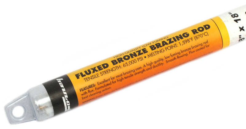 Forney 48500 Bronze Brazing Rod, Flux Coated, Low Fuming, 1/8" x 18"
