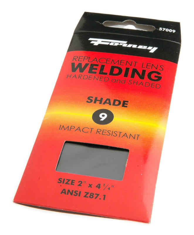 Forney 57009 Hardened Replacement Gas Welding Lens, Shade #9, 2" x 4-1/4"