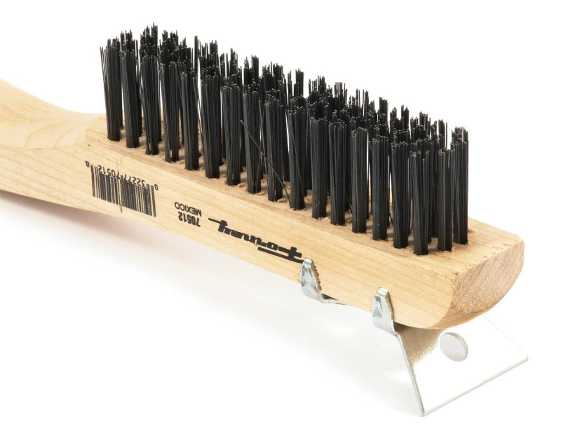 Forney 70512 Wire Scratch Brush with Scraper, Steel, 10-1/4" x 0.014"