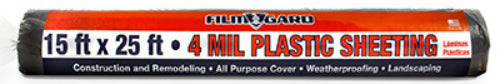Film-Gard® 1141017 Plastic Sheeting, 15' x 25', 4 Mil, Black