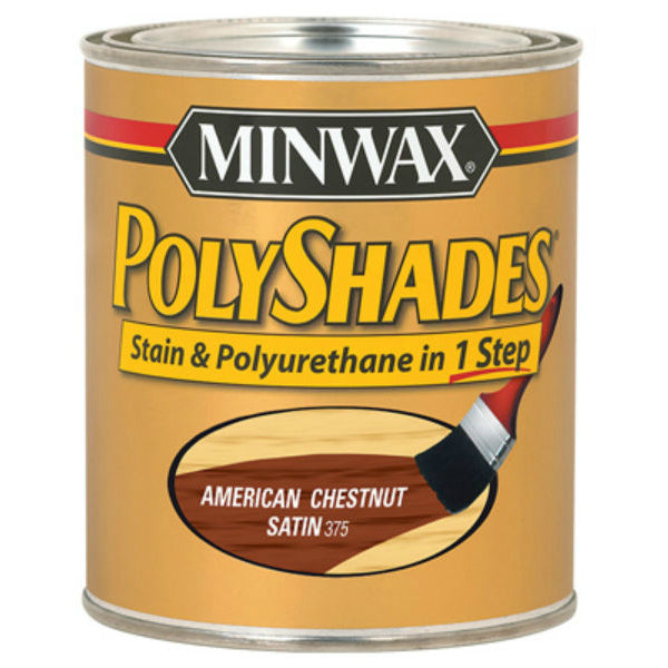Minwax® 213754444 PolyShades® Stain/Polyurethane Satin Finish, American Chestnut, 1/2 Pt