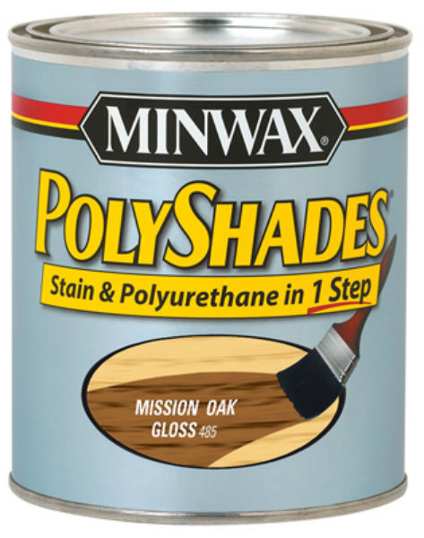 Minwax® 61485 PolyShades® 1-Step Stain & Polyurethane Gloss Paint, Mission Oak, 1 Qt