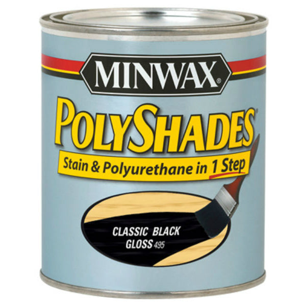 Minwax® 61495 PolyShades® Stain & Polyurethane Gloss Finish, Classic Black, 1 Qt