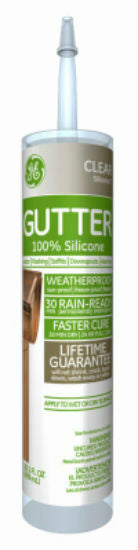 GE GE50G01 Silicone II Gutter Caulk, Clear, 10.1 Oz
