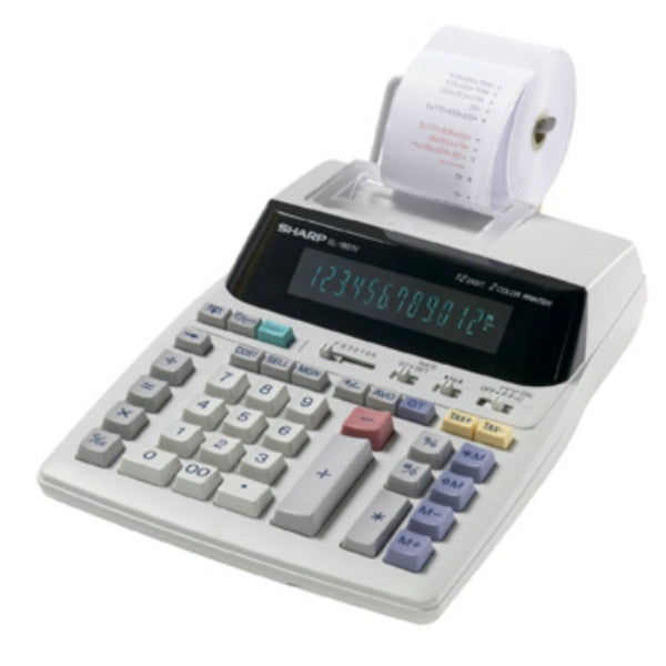 Sharp® EL1801V Portable 12-Digit Fluorescent Display Printing Calculator, Large