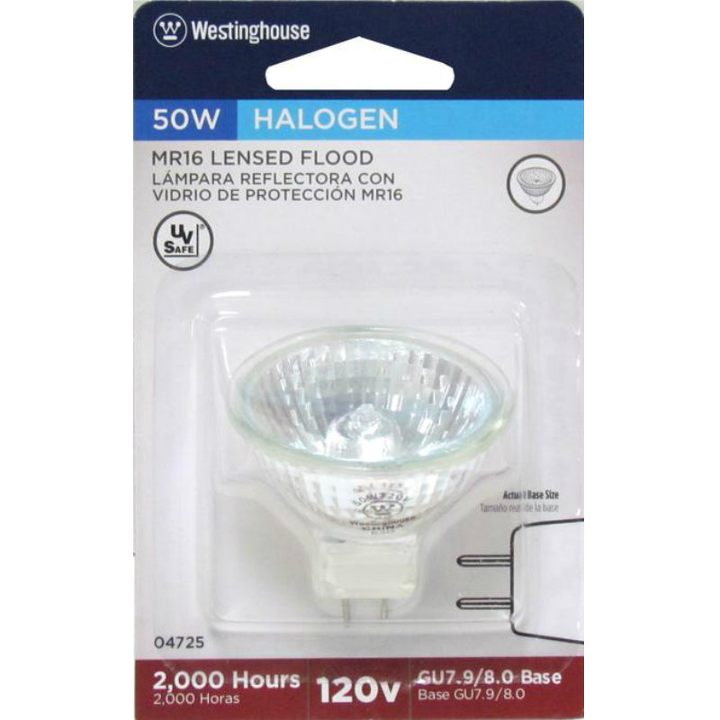 Westinghouse 0472500 MR16 Halogen Clear Lens Flood Light Bulb, 50W