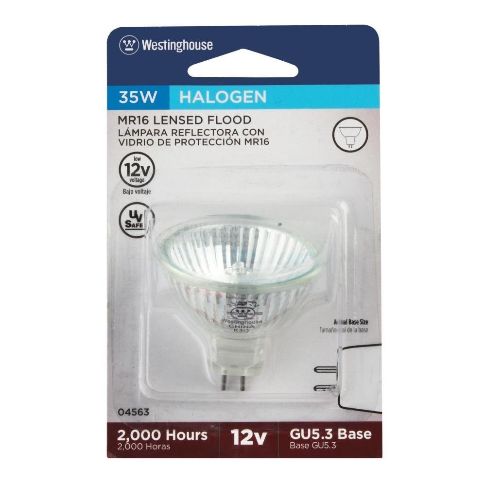 Westinghouse 04563 MR16 Halogen Clear Lens Low Voltage Flood Light Bulb, 35W