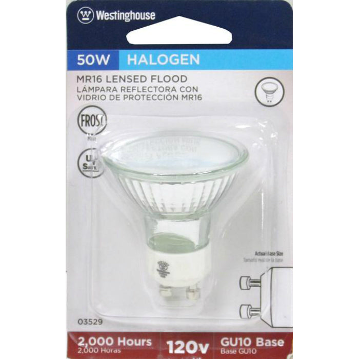 Westinghouse 03529 Frosted Lens MR16 Halogen Flood Light Bulb, 50W