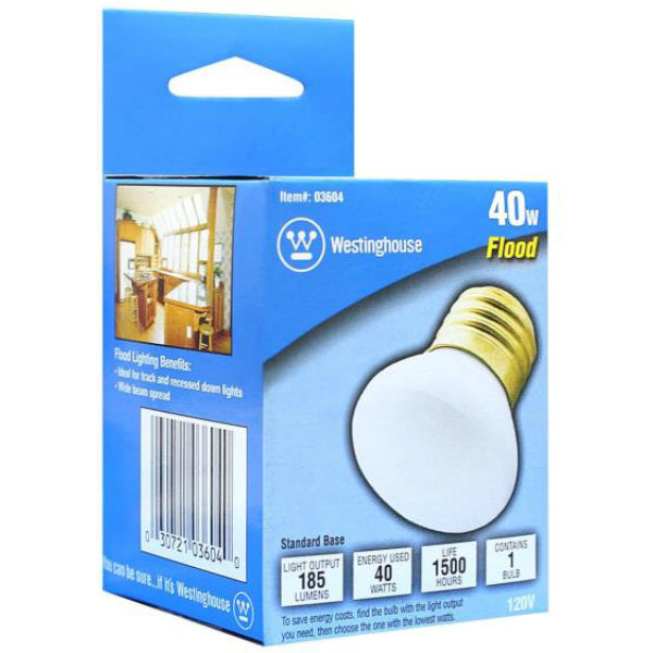 Westinghouse 03604 Incandescent R14 Flood Light Bulb, 40W, 120V