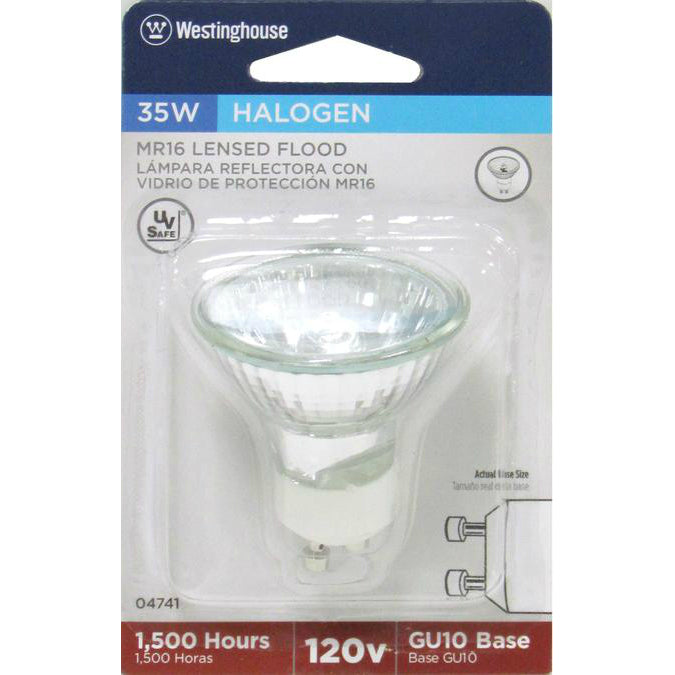 Westinghouse 04741 GU10 Base MR16 Halogen Flood Light Bulb, 35W, 120V