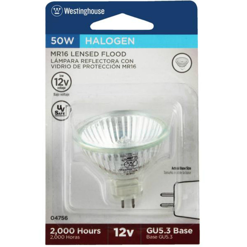 Westinghouse 04756 Clear Halogen Narrow Flood Light Bulb, 50W, 12V