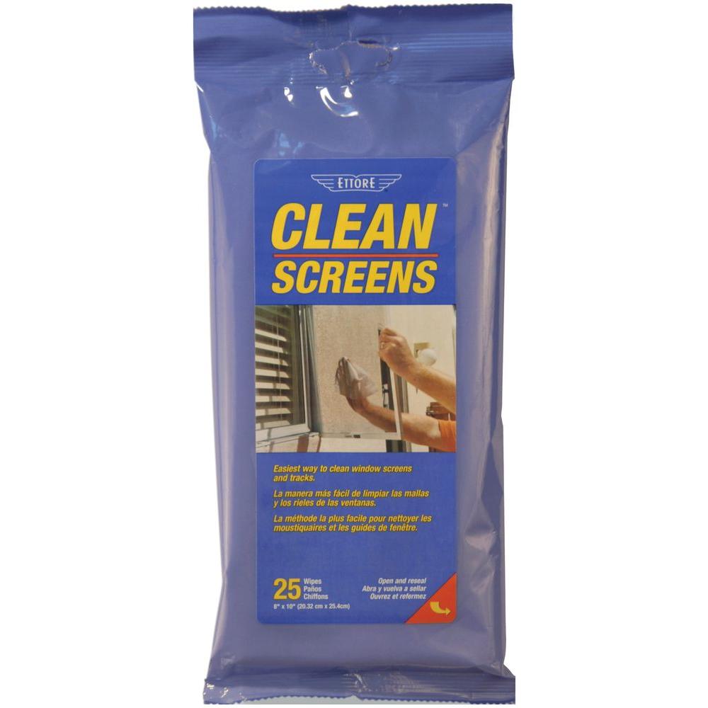 Ettore® 30155 Clean Screen™ Wipe Sheets, 8" x 10", 25-Pack