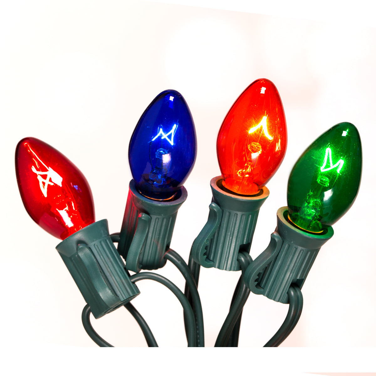 Holiday Wonderland 525-88 Christmas C7 Transparent 25-Light Set, Multi Color