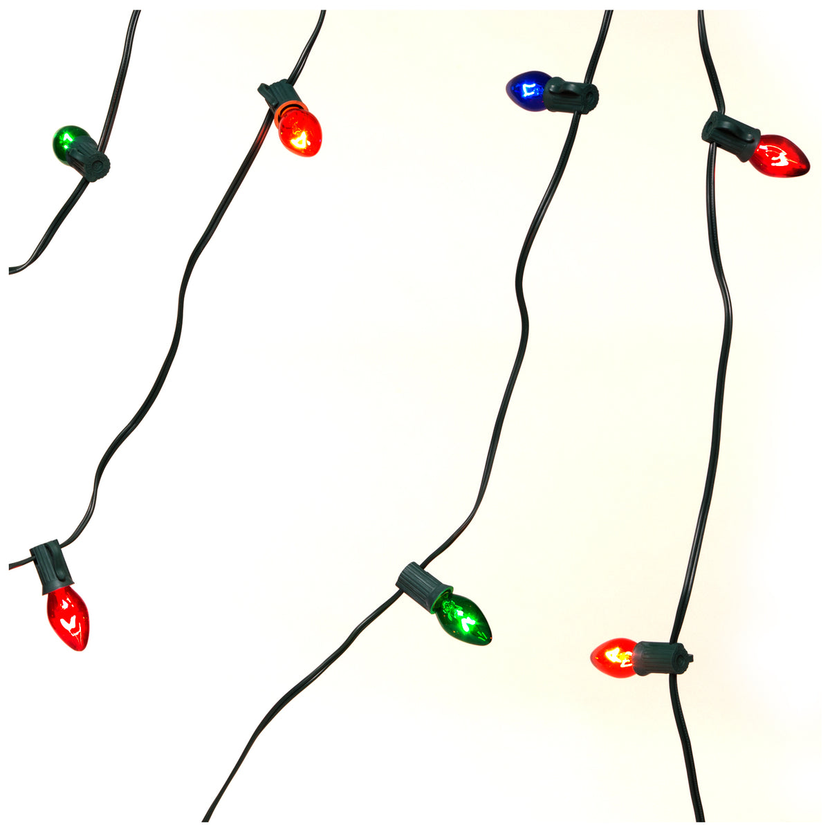 Holiday Wonderland 525-88 Christmas C7 Transparent 25-Light Set, Multi Color