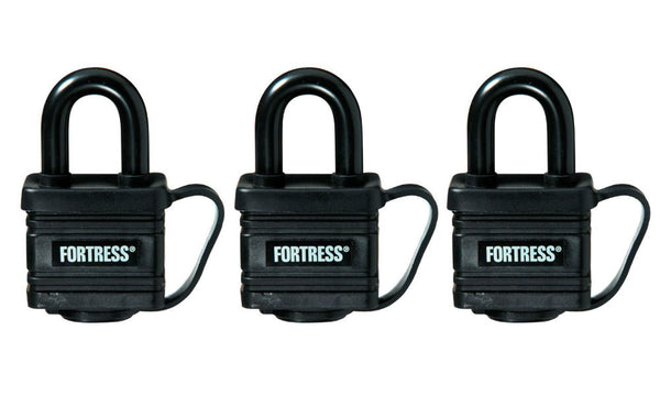 Master Lock® 1804TRI Fortress® Covered Laminated Padlock, Keyed Alike, 3-Pack