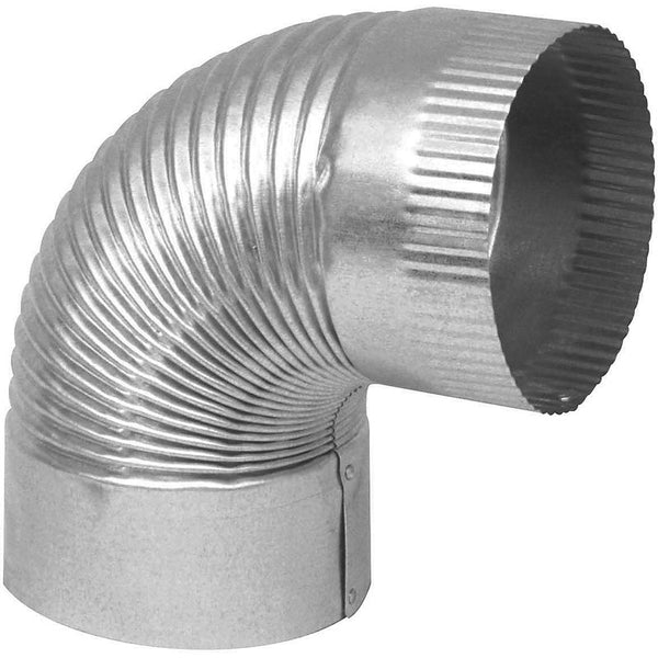 Imperial GV1811 Galvanized 90 Degree Corrugated Elbow, 24 Gauge, 6"